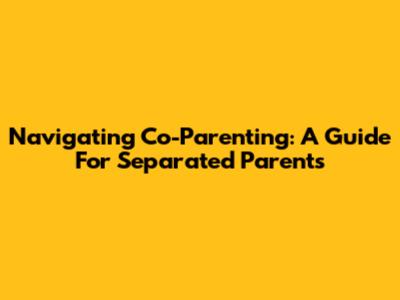Navigating Co-Parenting: A Guide For Separated Parents