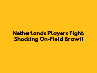 Netherlands Players Fight: Shocking On-Field Brawl!