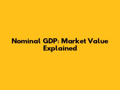 Nominal GDP: Market Value Explained