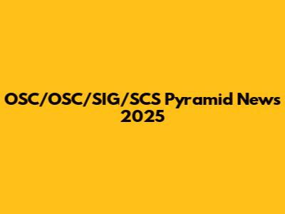 OSC/OSC/SIG/SCS Pyramid News 2025