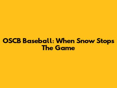 OSCB Baseball: When Snow Stops The Game