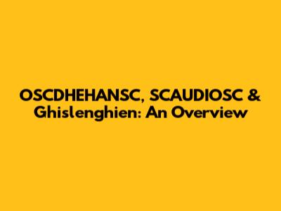 OSCDHEHANSC, SCAUDIOSC & Ghislenghien: An Overview