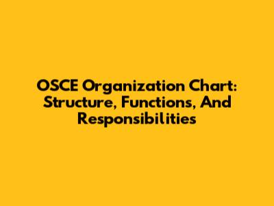 OSCE Organization Chart: Structure, Functions, And Responsibilities