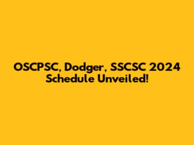 OSCPSC, Dodger, SSCSC 2024 Schedule Unveiled!