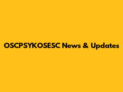 OSCPSYKOSESC News & Updates
