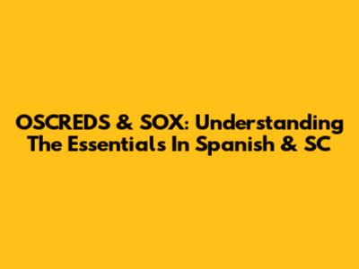 OSCREDS & SOX: Understanding The Essentials In Spanish & SC