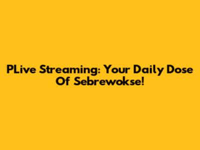 PLive Streaming: Your Daily Dose Of Sebrewokse!
