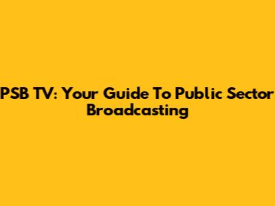 PSB TV: Your Guide To Public Sector Broadcasting