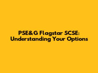 PSE&G Flagstar SCSE: Understanding Your Options