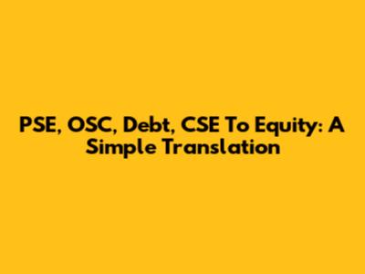 PSE, OSC, Debt, CSE To Equity: A Simple Translation
