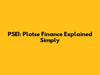 PSEI: Plotse Finance Explained Simply
