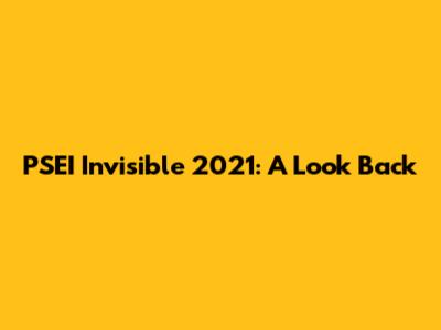 PSEI Invisible 2021: A Look Back