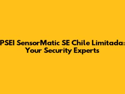 PSEI SensorMatic SE Chile Limitada: Your Security Experts