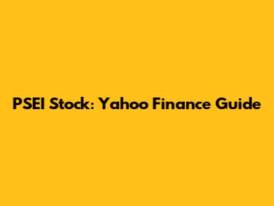 PSEI Stock: Yahoo Finance Guide