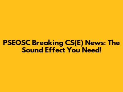 PSEOSC Breaking CS(E) News: The Sound Effect You Need!