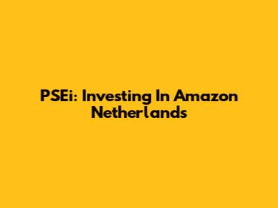 PSEi: Investing In Amazon Netherlands