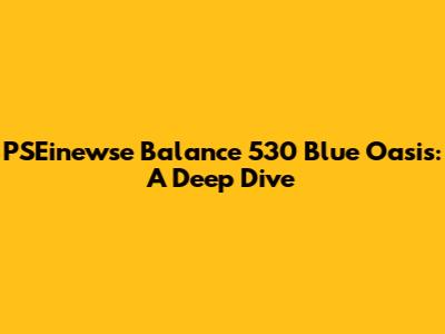 PSEinewse Balance 530 Blue Oasis: A Deep Dive