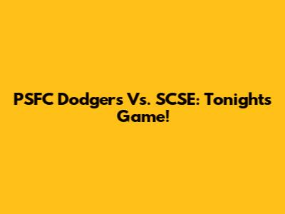 PSFC Dodgers Vs. SCSE: Tonight's Game!