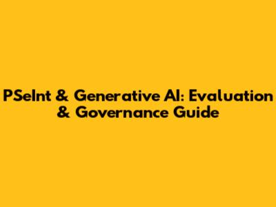 PSeInt & Generative AI: Evaluation & Governance Guide