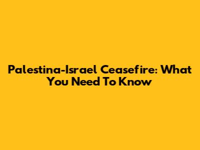Palestina-Israel Ceasefire: What You Need To Know