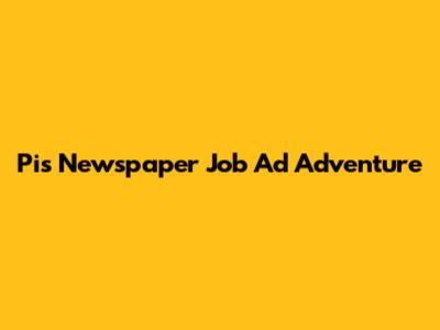 Pi's Newspaper Job Ad Adventure