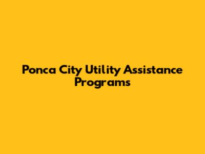 Ponca City Utility Assistance Programs