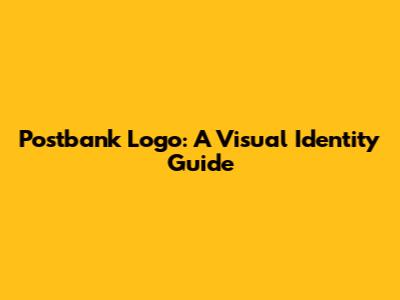 Postbank Logo: A Visual Identity Guide