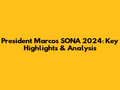 President Marcos' SONA 2024: Key Highlights & Analysis