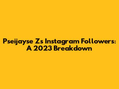 Pseijayse Z's Instagram Followers: A 2023 Breakdown