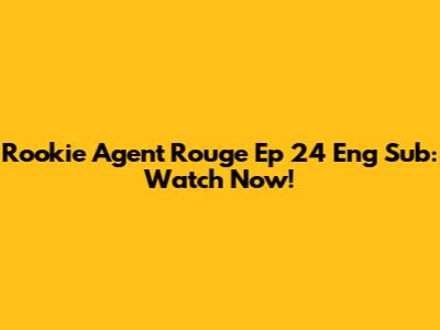 Rookie Agent Rouge Ep 24 Eng Sub: Watch Now!