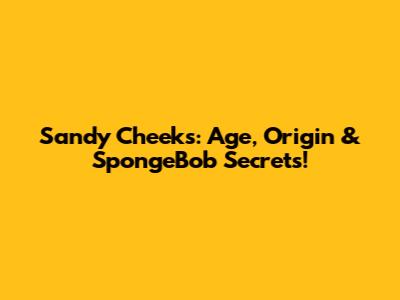 Sandy Cheeks: Age, Origin & SpongeBob Secrets!