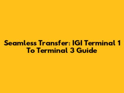 Seamless Transfer: IGI Terminal 1 To Terminal 3 Guide