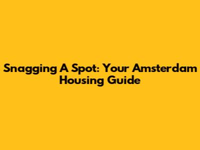 Snagging A Spot: Your Amsterdam Housing Guide