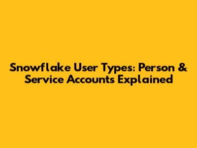 Snowflake User Types: Person & Service Accounts Explained