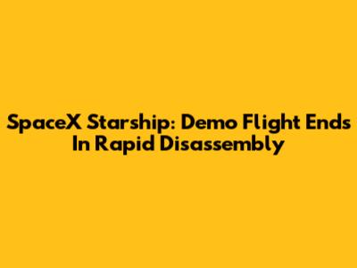 SpaceX Starship: Demo Flight Ends In Rapid Disassembly