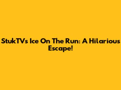 StukTV's Ice On The Run: A Hilarious Escape!