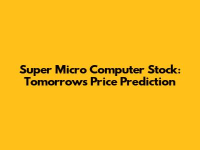 Super Micro Computer Stock: Tomorrow's Price Prediction