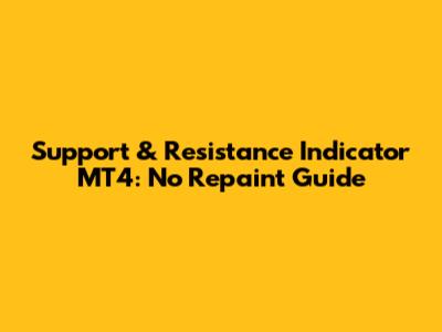 Support & Resistance Indicator MT4: No Repaint Guide