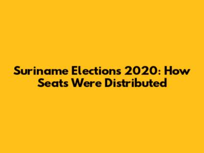 Suriname Elections 2020: How Seats Were Distributed