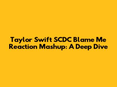 Taylor Swift SCDC 'Blame Me' Reaction Mashup: A Deep Dive