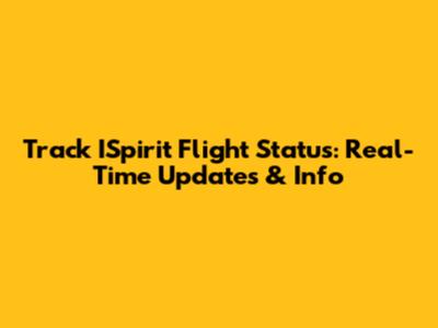 Track ISpirit Flight Status: Real-Time Updates & Info