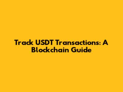 Track USDT Transactions: A Blockchain Guide