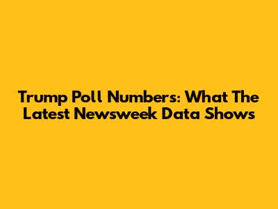 Trump Poll Numbers: What The Latest Newsweek Data Shows