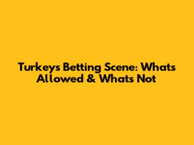 Turkey's Betting Scene: What's Allowed & What's Not