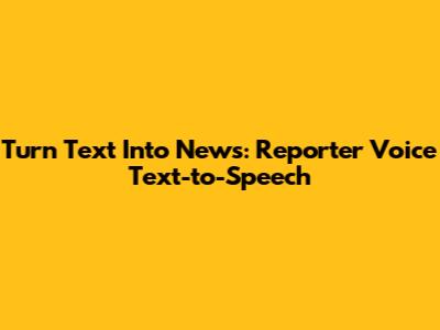 Turn Text Into News: Reporter Voice Text-to-Speech