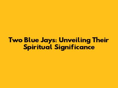 Two Blue Jays: Unveiling Their Spiritual Significance