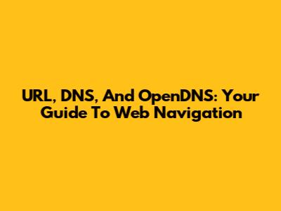 URL, DNS, And OpenDNS: Your Guide To Web Navigation