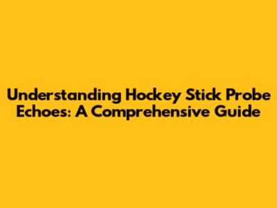Understanding Hockey Stick Probe Echoes: A Comprehensive Guide