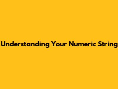 Understanding Your Numeric String