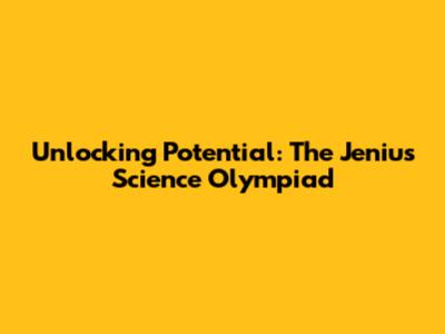 Unlocking Potential: The Jenius Science Olympiad